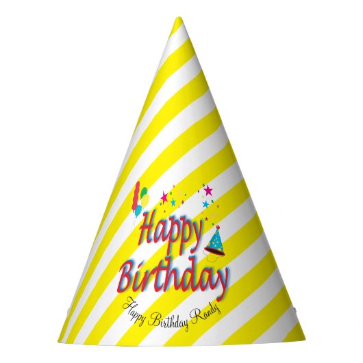 Papieren Pet Verjaardagsballonnen Sterren Feesthoedjes (Voorkant)