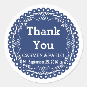 Papieren picado Colorful Mexican Wedding Ronde Sticker