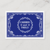 Papieren picado kleurig Mexicaans huwelijk RSVP Informatiekaartje (Achterkant)