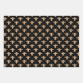 Papieren platen voor koningin, goud en zwart ompak inpakpapier vel (Voorkant)