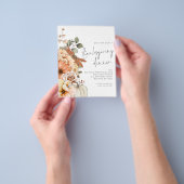 PAPIEREN Pompoen Bloemen Thankgiving Diner uitnodi Flyer (Hand)