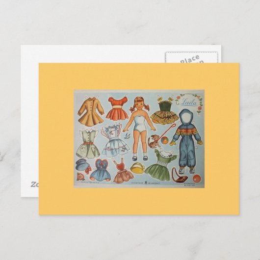 Papieren pop Briefkaarten (Voorkant / Achterkant)