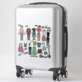 Papieren pop sticker (Koffer)