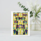 Papieren pop, Utagawa Yoshifuji, Ukiyo-e Briefkaart (Staand voorkant)