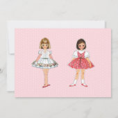 Papieren Poppetje Verjaardagsfeestuitnodiging Kaart (Achterkant)