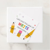 Papieren potlood terug naar het schoolplein bedankjes labels (In situ)