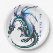 Papieren producten van turquoise blue Dragon Papieren Bordje (Voorkant)