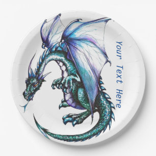Papieren producten van turquoise blue Dragon Papieren Bordje