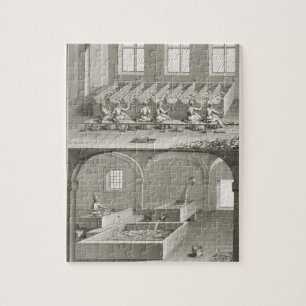 Papieren productie uit de "Encyclopedie des Scienc Legpuzzel