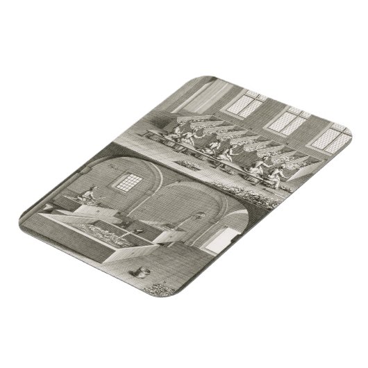 Papieren productie uit de "Encyclopedie des Scienc Magneet (Linkerzijde)