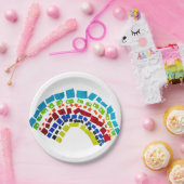 Papieren regenboog bordje (Feest)
