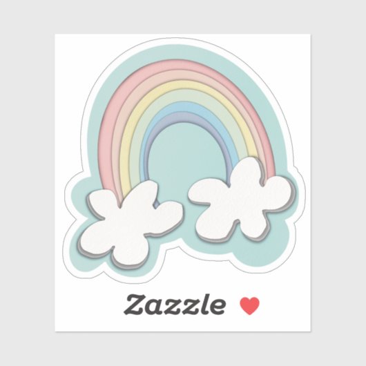 Papieren regenboog sticker (Vel)