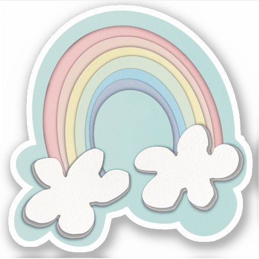 Papieren regenboog  sticker (Voorkant)