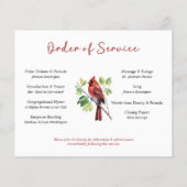 PAPIEREN Rode Kardinaal Memorial Begrafenisprogram Flyer (Achterkant)