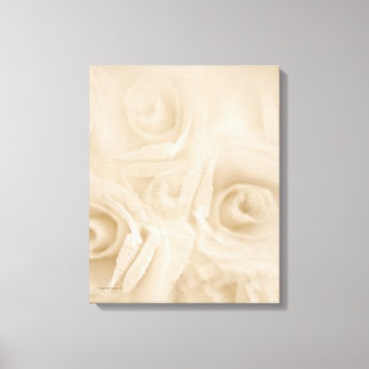 Papieren Rozen Sepia Canvas Afdruk (Voorkant)