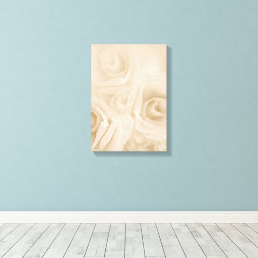Papieren Rozen Sepia Canvas Afdruk (Insitu (Houten vloer))