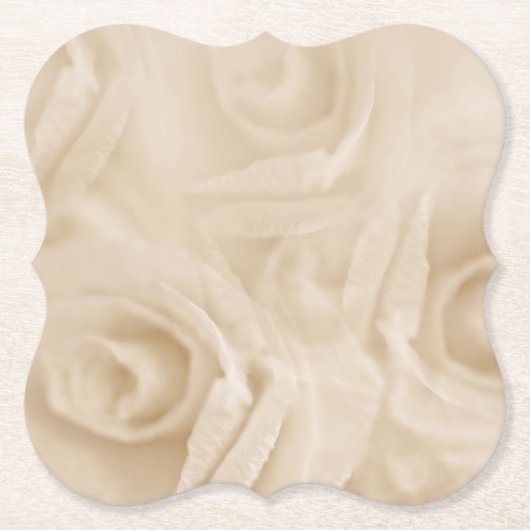 Papieren Rozen Sepia Kartonnen Onderzetters (Voorkant)