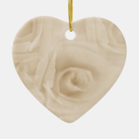 Papieren Rozen Sepia Keramisch Ornament (Voorkant)