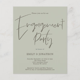 PAPIEREN Script Engagement Party Sage Groen uitnod Flyer