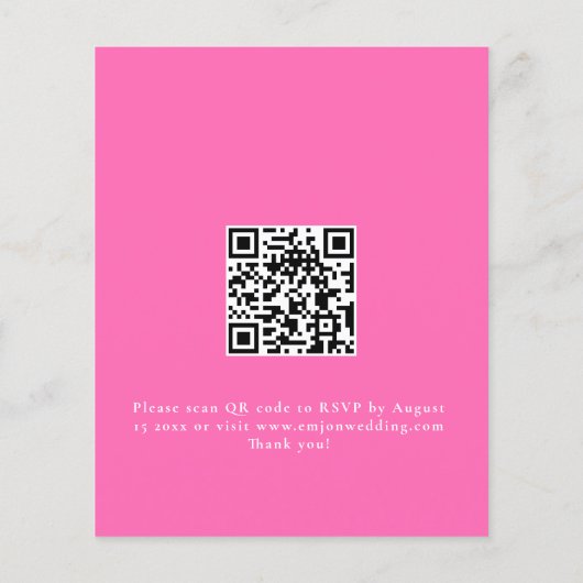 PAPIEREN SCRIPT We Do Hot Pink bruiloft uitnodigin Flyer (Achterkant)