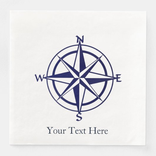 Papieren servet aanpassen - nautisch kompas (Voorkant)