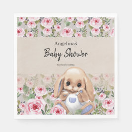 Papieren servet baby shower met schattig design.