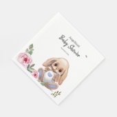 Papieren servet baby shower met schattig design. (Hoek)