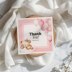 Papieren servet Baby shower roze meisje