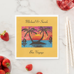 Papieren servet - Bon Voyage-feest