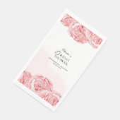 Papieren servet Bruidsdouche Pioenrozen (Hoek)