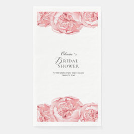 Papieren servet Bruidsdouche Pioenrozen