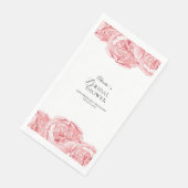 Papieren servet Bruidsdouche Pioenrozen (Hoek)