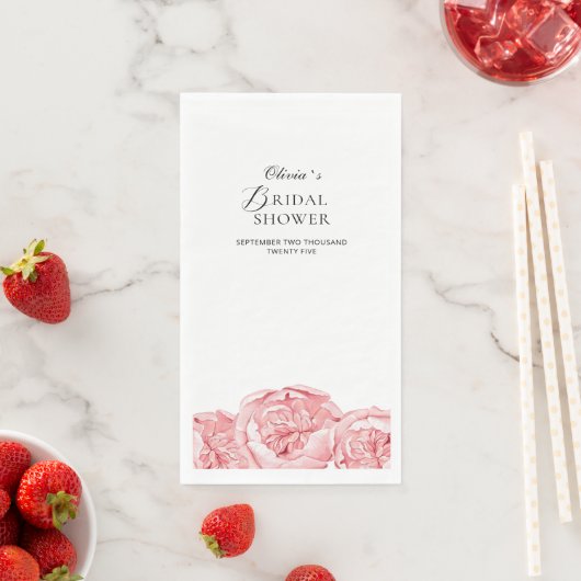 Papieren servet Bruidsdouche Pioenrozen (Insitu)