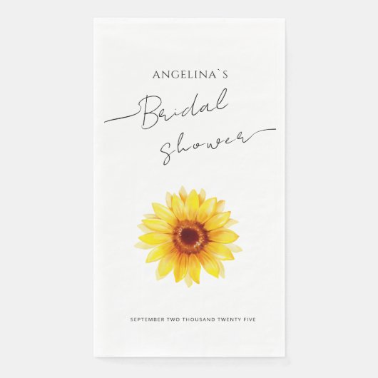 Papieren servet Bruidsdouche Zonnebloem (Voorkant)