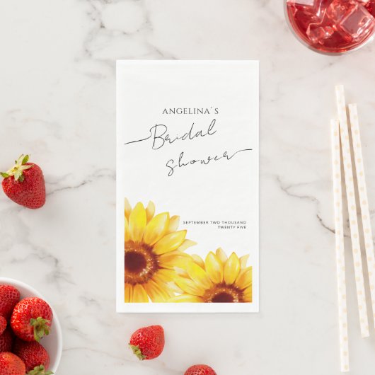 Papieren servet Bruidsdouche Zonnebloem (Insitu)