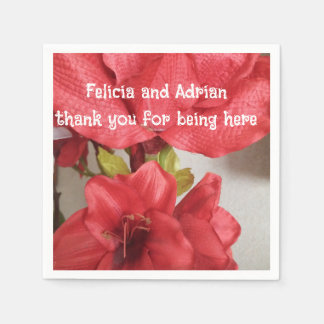 Papieren servet bruiloft amaryllis rood