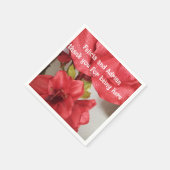 Papieren servet bruiloft amaryllis rood (Hoek)