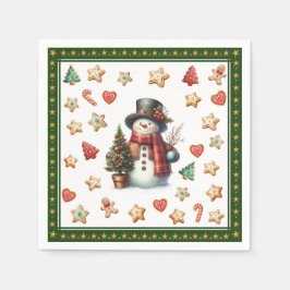 Papieren servet cocktail sneeuwpop Kerstmis koekje