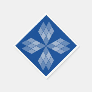 Papieren servet - Diamanten bloemblaadjes op blauw