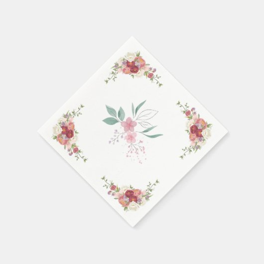 Papieren servet gekleurde bloemen voor bruiloft (Hoek)