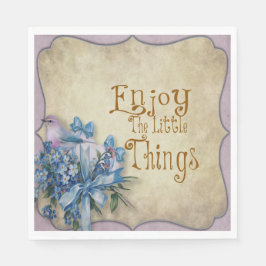 Papieren servet Geniet van kleine dingen Blauw Blo