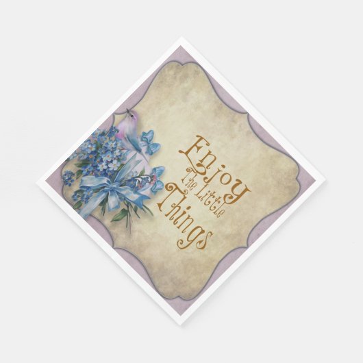 Papieren servet Geniet van kleine dingen Blauw Blo (Hoek)