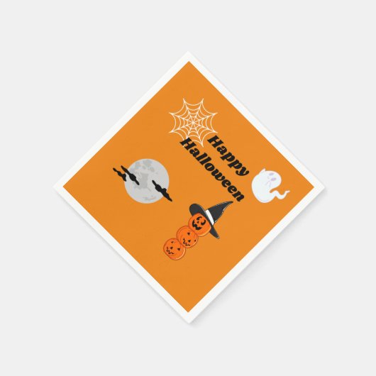 Papieren servet happy halloween (Hoek)