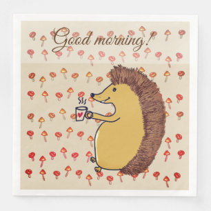 Papieren servet Hedgehog Morning