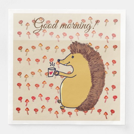 Papieren servet Hedgehog Morning (Voorkant)