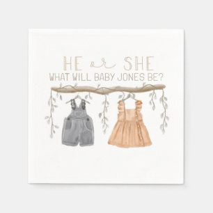 Papieren servet, Hij of Zij, Baby shower,  Servet