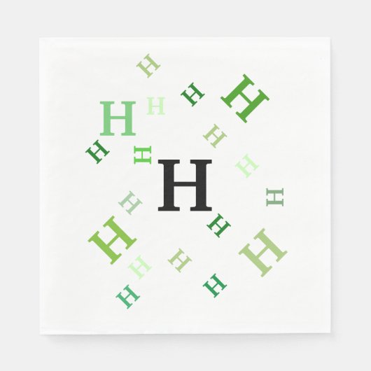 Papieren servet - Jumbled Green Letters (Voorkant)