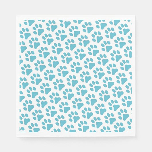 Papieren servet LT Blue Paw Prints (Voorkant)