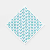 Papieren servet LT Blue Paw Prints (Hoek)