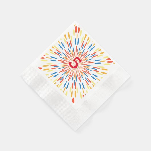 Papieren servet met abstract ontwerp Leeftijd 5 (Hoek)